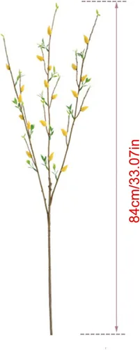 Miniatura 5 de Firlar 6 ramas artificiales de sauce de coño plateado, 33 pulgadas, enredaderas de árbol secas y rizadas, ramitas de tallo largo, simulación