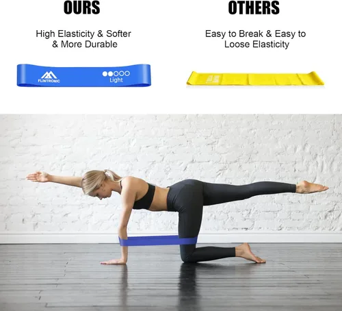 Miniatura 5 de flintronic Juego de 5 bandas de resistencia con 5 niveles de resistencia diferentes, bandas de bucle de ejercicio de fitness agradables a la piel