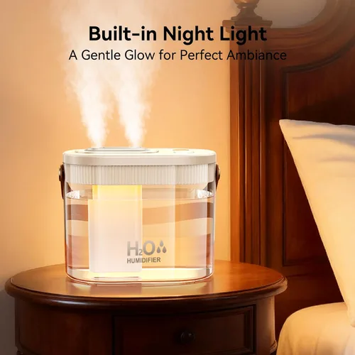 Miniatura 7 de DIGIX - Humidificador portátil recargable con pantalla inteligente, luz nocturna, fácil de limpiar, 1.4L, pequeños humidificadores para recámara
