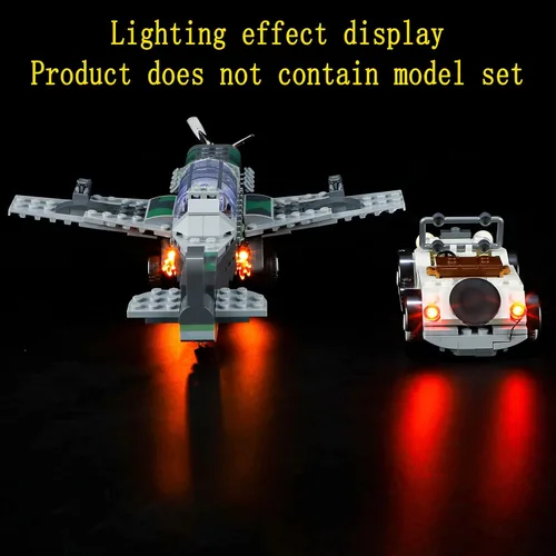 Miniatura 4 de GEAMENT Kit de luces LED compatible con Lego Fighter Plane Chase, para Indiana Jones 77012 (juego de modelos no incluidos)