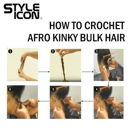 Miniatura 8 de Style Icon 3 paquetes de cabello humano Afro Kinkys a granel (30cm/30cm/30cm, negro natural) - Trenzas Afro Twist - Extensiones rizadas y crespas