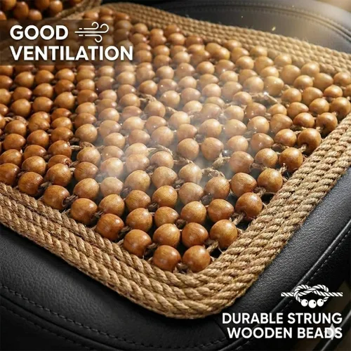 Miniatura 6 de ZONETECH Cojín para Asiento de Conductor de Madera con Cuentas - Protector de Asiento Universal Masajeador Cómodo para Coche con Alta Ventilación