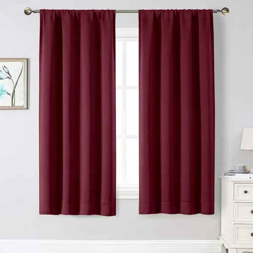 Miniatura 206 de Cortinas opacas para dormitorio, sala de estar, juego de 2 paneles de 54 pulgadas de largo, cortinas de oscurecimiento de habitación con aislamiento