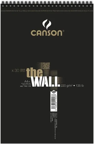 CANSON The Wall Marker - Papel A4 de 7.05 oz/m², extra suave, almohadilla en espiral, lado corto, 30 hojas blancas, ideal para artistas e