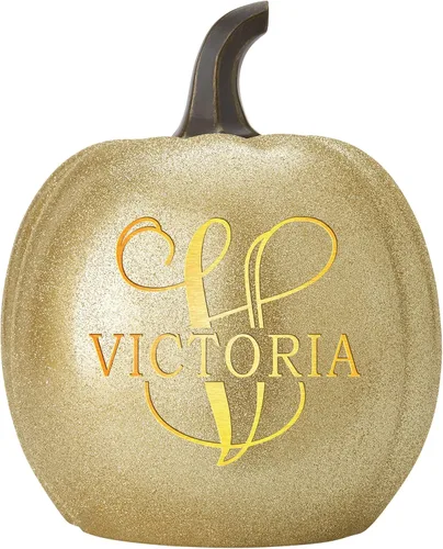 Miniatura 16 de Let's Make Memories - Calabaza personalizable con luz y apellido familiar e inicial para decoración otoñal de Halloween, para interiores y Crema