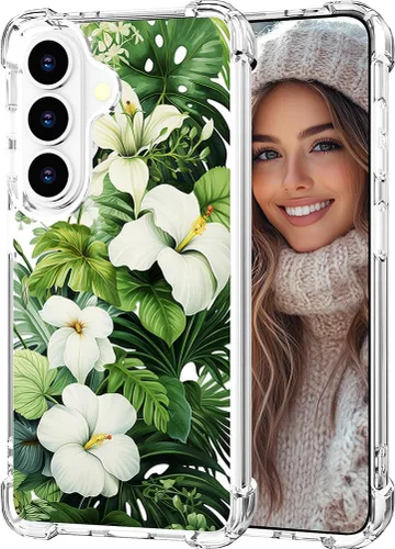 Miniatura 29 de Hungo Funda compatible con Samsung Galaxy S23 con diseño floral y bonito diseño transparente, femenino para mujeres y niñas, con hermoso clavel