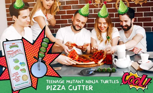 Miniatura 7 de Teenage Mutant Ninja Cortador de pizza de tortugas Cortador de pizza TMNT Cortador de rueda de pizza TMNT Suministros de fiesta de pizza TMNT