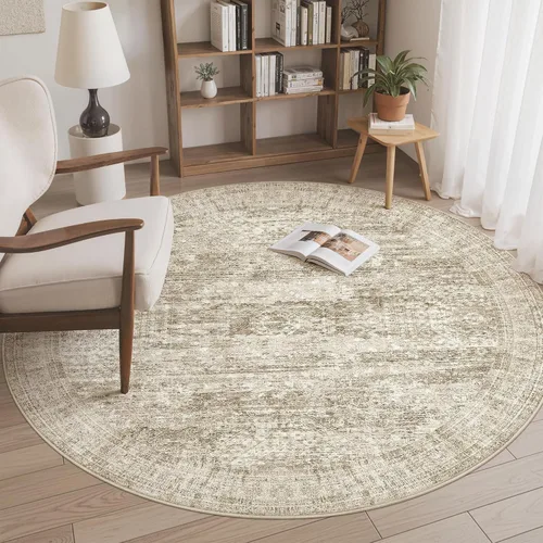Miniatura 63 de Alfombra de pasillo Soalmost 2'6" x 10' lavable, alfombra antideslizante para cocina, baño, lavandería, alfombras vintage ultra delgadas para Beige