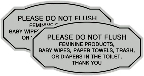 Miniatura 48 de Signs ByLITA Letrero de etiqueta victoriana Please Do Not Flush (Lt Gray), pequeño, 1 paquete Gris claro