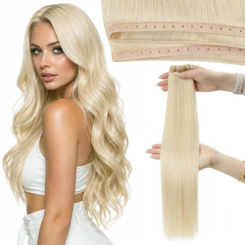 Miniatura 34 de Moresoo - Extensiones de cabello humano real cosidas, Remy, lacio, doble trama, color negro jet, 14 pulgadas, 3.53 onzas