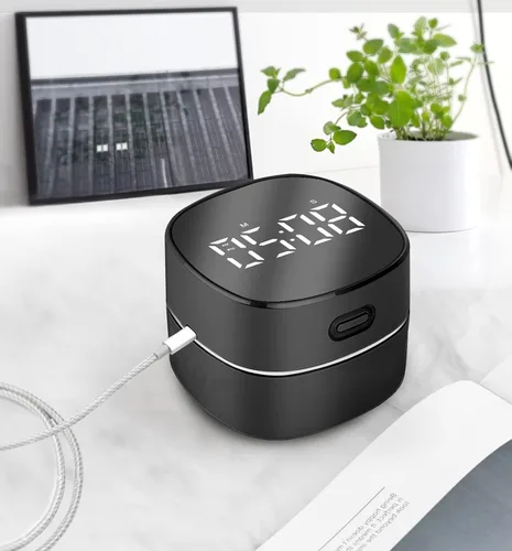 Miniatura 3 de ODISTAR Aspiradora de mostrador, mini barredora de polvo de mesa con temporizador digital, resistencia de hasta 400 minutos, rotación de 360º