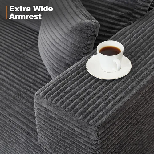 Miniatura 8 de Sofá modular Cloud de 106 pulgadas con diván en forma de L, moderno sofá modular sin hueso con asiento profundo, sofás tapizados para sala de estar