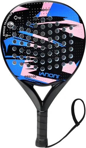 IANONI Raqueta de pádel de fibra de carbono con superficie de EVA con núcleo de espuma flexible Palas de tenis de pádel Raqueta de tenis de playa