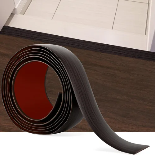 Miniatura 19 de Tira de transición de suelo de 5 pies, autoadhesiva, cubierta de vinilo, tira de transición divisora plana, diseño de grano de madera para huecos