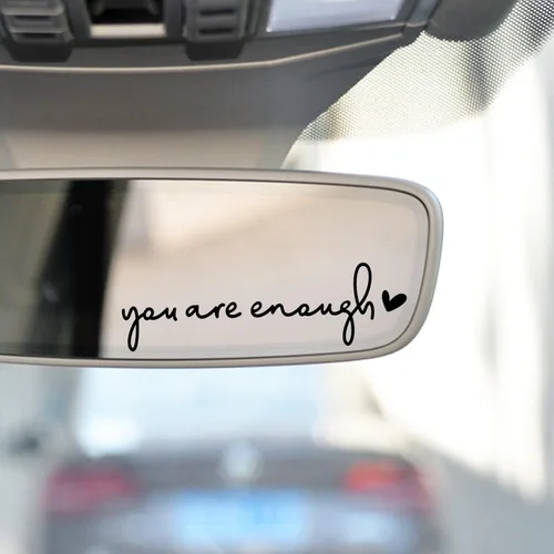 Miniatura 2 de 3 calcomanías con el texto “You are Enough” para espejo retrovisor, para auto, para vasos térmicos, botellas de agua y ventanas, calcomanías