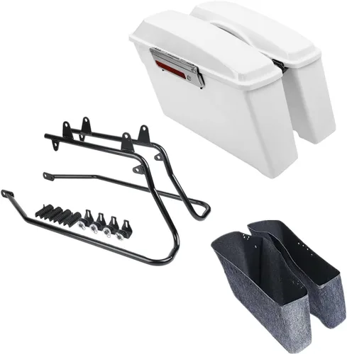 Miniatura 55 de Kit de soporte de conversión para alforjas extendidas de 4" TCMT, compatible con Harley Heritage Softail Fatboy FLSTF Breakout 1984-2017, negro