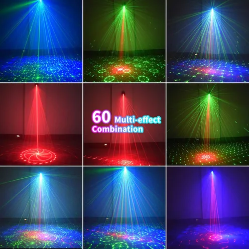 Miniatura 2 de Luces de fiesta para escenario de DJ Disco, proyector de luz láser LED RGB con flash estroboscópico activado por sonido y control remoto