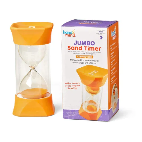 Miniatura 10 de hand2mind Temporizador de arena jumbo de 1 minuto, temporizador de reloj de arena grande, reloj de arena, temporizador silencioso para niños