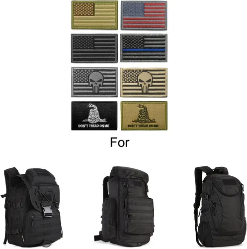Miniatura 5 de WZT - Conjunto de 8 piezas de parches tácticos de moral con bandera americana, militar Transparente