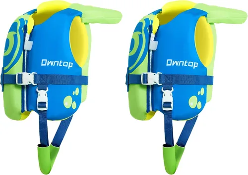 Miniatura 8 de Owntop Chaleco de natación para niños pequeños, chaqueta flotante, ayuda de natación para niños de 20-30-40-50 libras con correas de seguridad Rojo