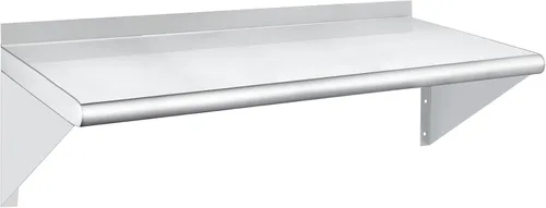 Miniatura 12 de HARDURA Estante de acero inoxidable de 12 x 48 pulgadas, estantes comerciales de 250 libras, estantería de metal para montaje en pared con protector