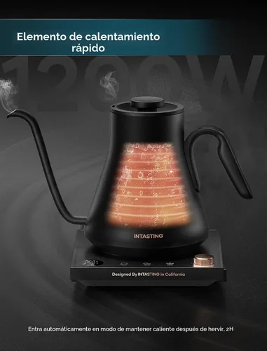 Miniatura 5 de INTASTING Hervidor Eléctrico de Cuello de Cisne, Control de Temperatura Preciso ±1℉, Interior de Acero Inoxidable, Calentamiento Rápido para Café