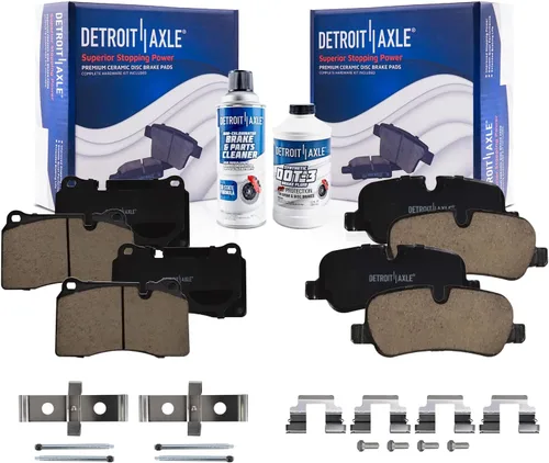 Miniatura 65 de Detroit Axle - Pastillas de Freno Delantero Izquierdo Reemplazo de Pinza de Disco para Dodge Ram 1500 Dakota Mitsubishi Raider - Juego de 3 piezas
