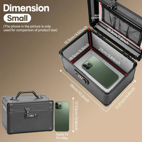 Miniatura 3 de LOCKCURX Caja de seguridad grande – Caja de seguridad con combinación de seguridad, caja de almacenamiento con bloqueo para artículos personales