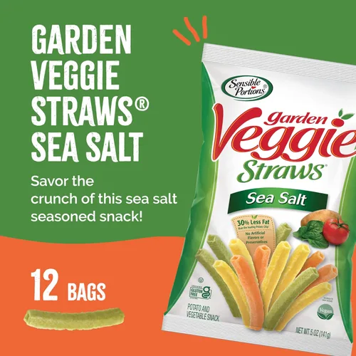 Miniatura 2 de Sensible Portions Garden Veggie Straws, queso cheddar, 5 onzas (paquete de 12)