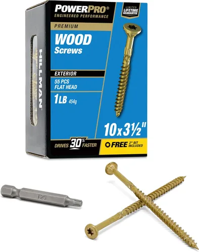 Miniatura 11 de Power Pro 48625 Tornillos para madera, #8 x 1, tornillos marinos de acero inoxidable premium, resistentes a la corrosión, acero inoxidable, tubo