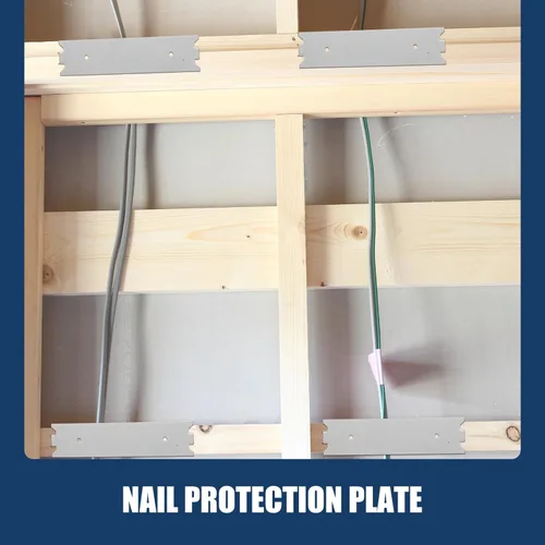 Miniatura 6 de Therwen 30 piezas de accesorios para clavos de madera de 6 x 1.5 pulgadas, placa protectora de cable de metal, herrajes de seguridad para muebles