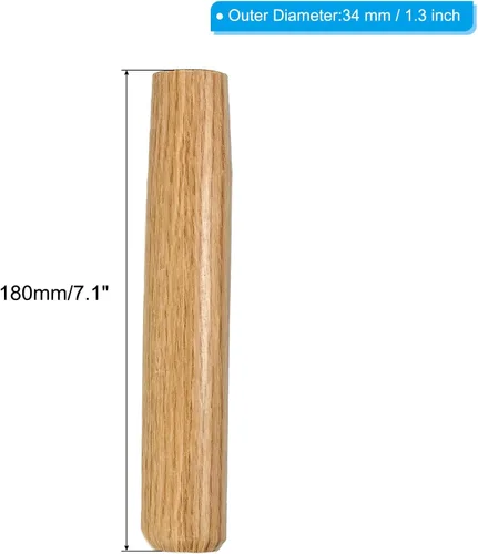 Miniatura 2 de PATIKIL Mango de pala de madera de 7 pulgadas, reemplazo de mango de pala de jardín, madera dura, marrón, 7.1 pulgadas