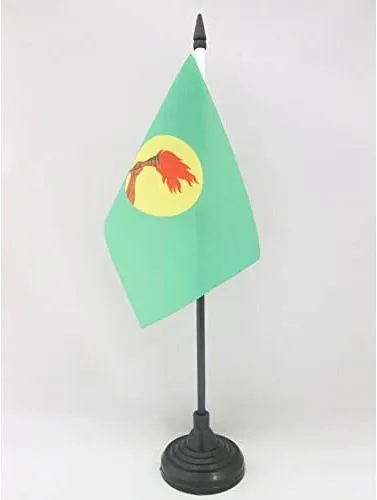 Miniatura 241 de AZ FLAG Sierra Leone Bandera de mesa 5'' x 8'' - Bandera de escritorio de Sierra Leona 21 x 14 cm - Bastón y base de plástico negro