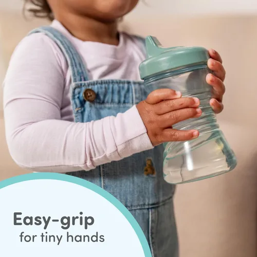 Miniatura 5 de NUK First Choice Fun Grips - Vaso con popote 2.0, 10 onzas, taza para sorber con asas, vaso para popote a prueba de fugas, paquete de 3 Verde