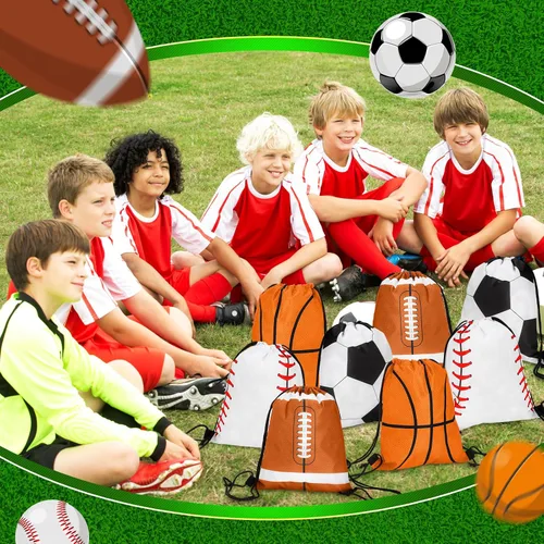 Miniatura 5 de Censen Juego de 24 bolsas con cordón a granel de 12 x 10 pulgadas, impermeables, paquete de playa para fútbol, béisbol, baloncesto, fútbol, fiesta