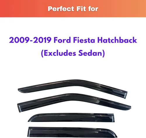 Miniatura 343 de KPY Visor de ventana compatible con Kia Soul 2009-2013, Protector contra lluvia de 4 unidades, deflectores de ventilación de ventana lateral