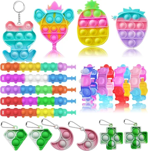 Miniatura 2 de 117 piezas de recuerdos de fiesta para niños de 4 a 8 años, juguetes de regalo de cumpleaños, juguetes Pop Fidget, juguetes de caja del tesoro