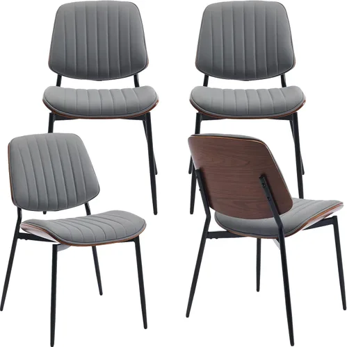 Miniatura 17 de ODUSE-DAILY Juego de 2 sillas de comedor modernas de mediados de siglo, sillas de cocina y comedor negras, juego de 2, sillas de cocina tapizadas