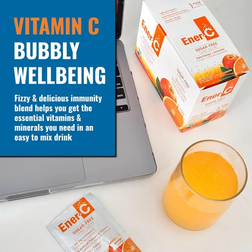 Miniatura 3 de Ener-C Mezcla de bebidas multivitamínicas de naranja sin azúcar, 1000 mg de vitamina C, sin OMG, veganas, jugos de frutas reales, apoyo inmunitario