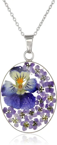 Miniatura 19 de Amazon Essentials Collar con colgante de flor prensada de plata de ley y oro sobre plata esterlina (anteriormente colección Amazon)