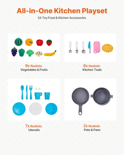 Miniatura 3 de VEVOR Cocina de Juguete de Madera, Cocina de Juego para Niños con Luces y Sonidos, Cocina Infantil con Máquina de Hielo, Horno, Fregadero, Rosa