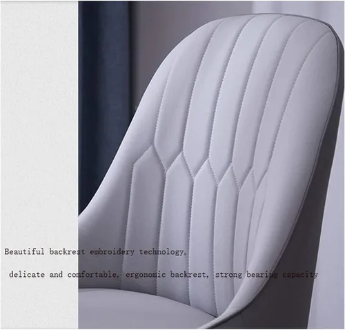 Miniatura 7 de Dining Chairs Modern Dining Room s Modern Simple Hotel PU Leather Dining s Soft Wrought Back Chair Desk Chair for Bedroom -Gris(Gris)