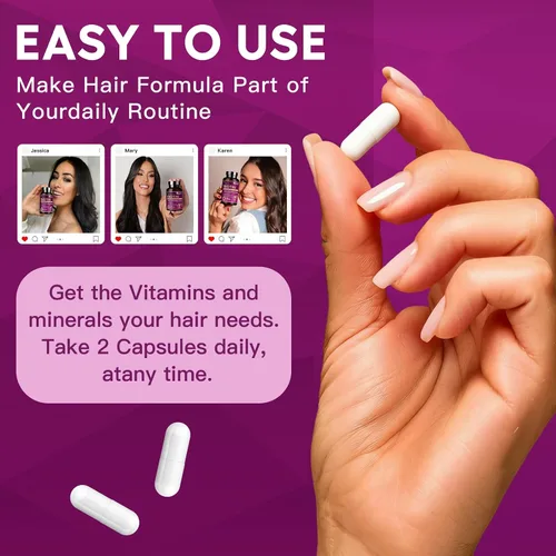 Miniatura 7 de NATURE TARGET Biotin 10000mcg Vitaminas para el crecimiento del cabello – Suplemento para el crecimiento del cabello de máxima fuerza con colágeno