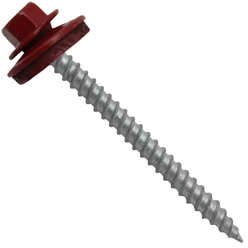 Miniatura 30 de 12 tornillos para techos de metal gris ABC de 2-1/2 pulgadas, cabezal de arandela hexagonal, arranque automático/roscado, arandela EPDM. 1 bolsa