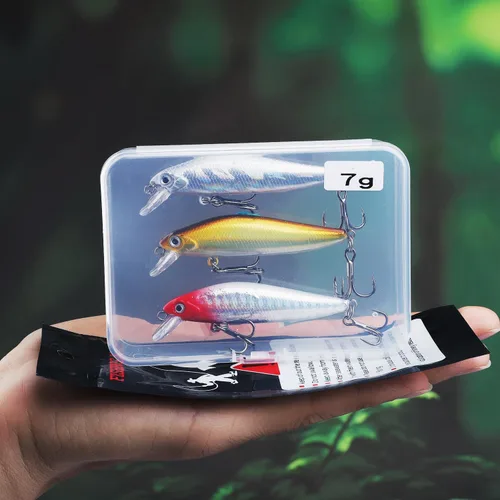 Miniatura 5 de Fishing Lure Kit, Bass Fishing Lures with Lifelike 3D Eyes, Slow-Sinking Lures, Surf Fishing Striper Bass Lures, Saltwater and Freshwater Fishing