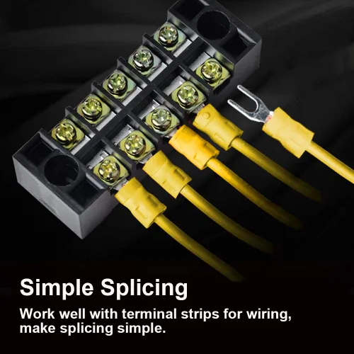 Miniatura 4 de 100 conectores de cable de horquilla aislados, kit de terminales de crimpado eléctrico tipo U para cable de 12-10 AWG (amarillo)