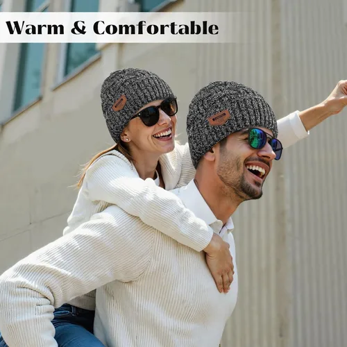 Miniatura 122 de Loritta Gorro de invierno cálido de punto grueso y holgado para hombre