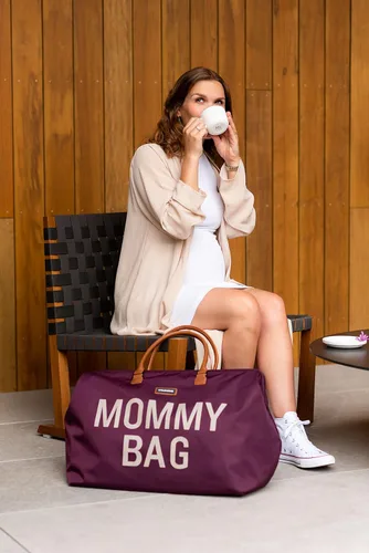 Miniatura 3 de Childhome Bolsa de pañales original para mamá, bolsa grande para viajes y hospital, imprescindible para el embarazo (berenjena)