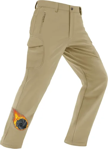 Miniatura 22 de MAGCOMSEN - Pantalones de invierno para hombre, impermeables, con forro polar pantalones tácticos softshell, para snowboard, esquí, con bolsillos