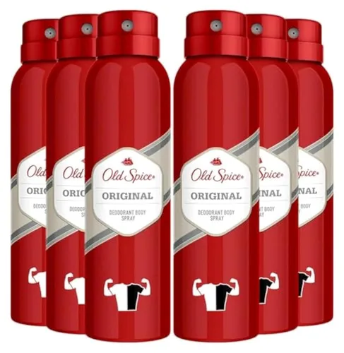 Old Spice Spray corporal desodorante, aroma original, 4.73 onzas (paquete de 6)